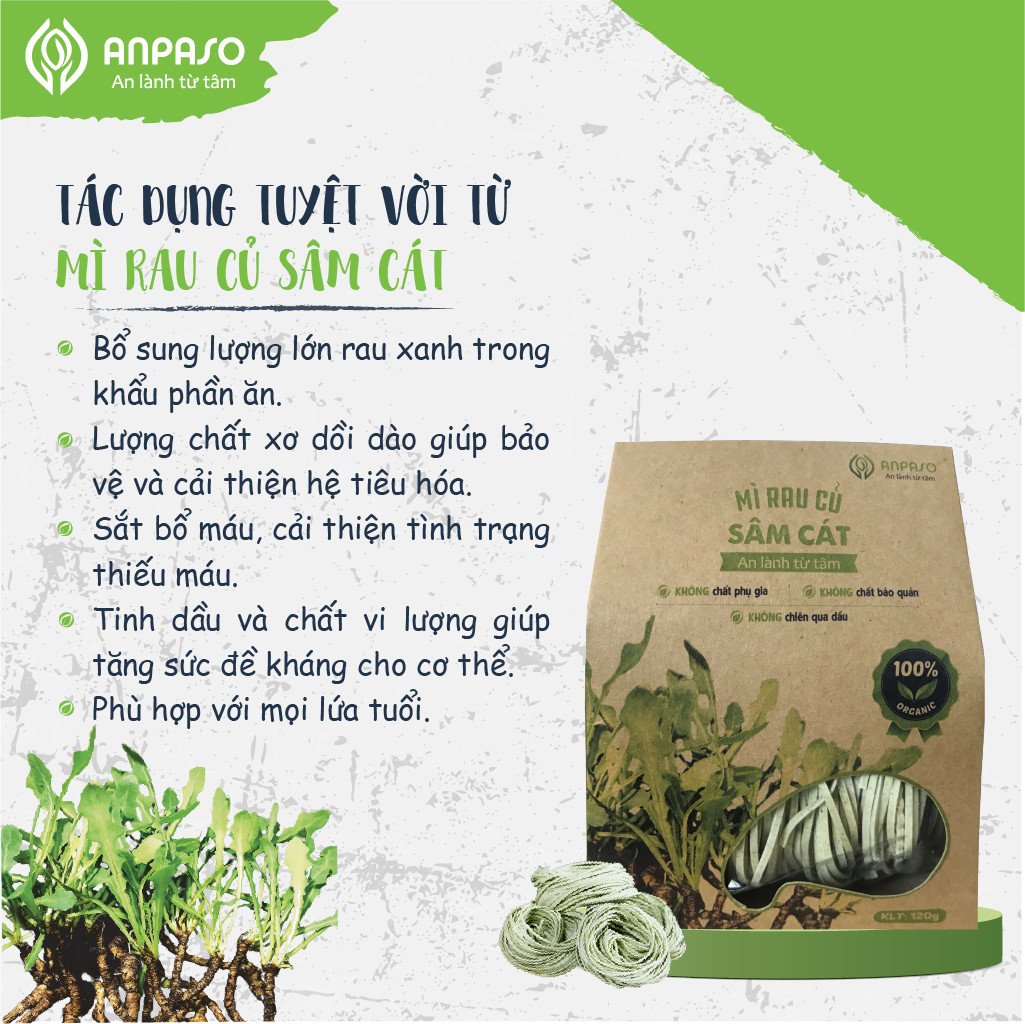 Mì Rau Củ Sâm Cát Organic 120g